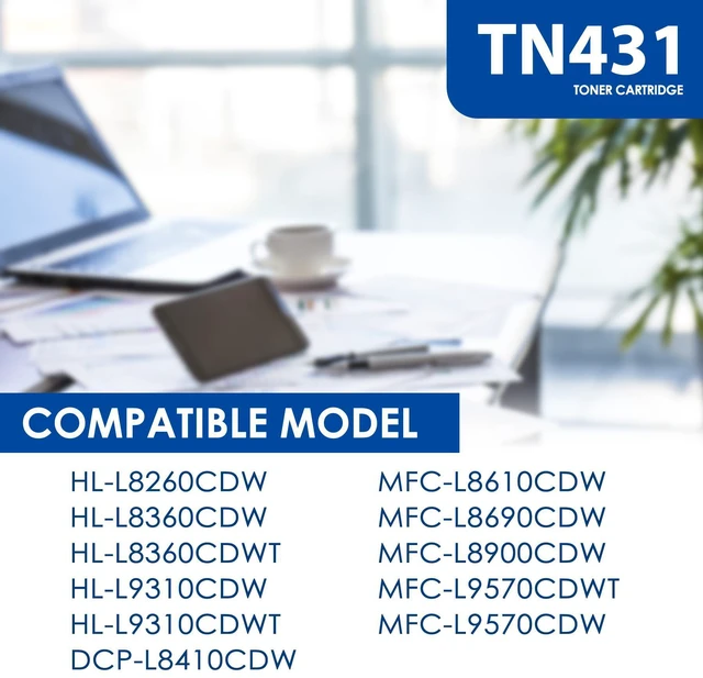 Alt view image 9 of 14 - TN-431BK TN431BK Toner Cartridge Replacement for Brother TN-431 TN431 Black Toner MFC-L8610CDW HL-L8360CDW MFC-L8900CDW Printer Toner (TN431 Black High Yield, 3000 Pages)
