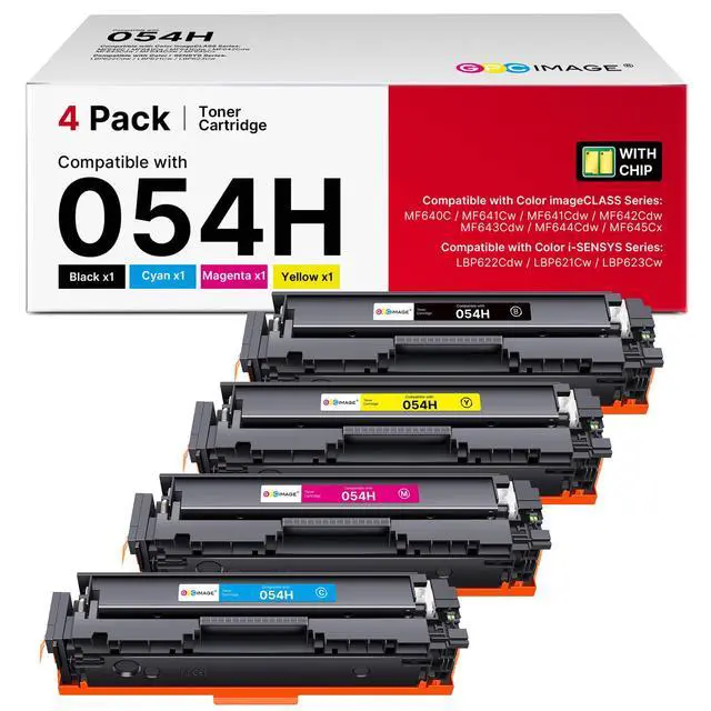 Alt view image 8 of 14 - 054H 054 Toner Replacement for Canon 054H 054 Toner Cartridge Set work with Canon MF642Cdw Toner Cartridges for Color imageCLASS MF644Cdw MF642cdw MF641Cw LBP622Cdw, 4 Pack CRG-054H Cartridge 054