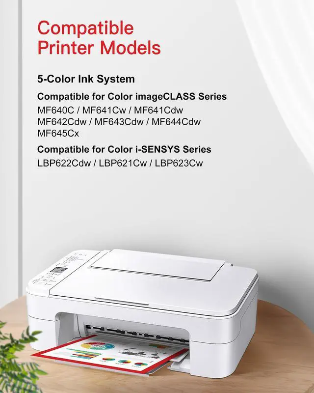 Alt view image 9 of 14 - 054H 054 Toner Replacement for Canon 054H 054 Toner Cartridge Set work with Canon MF642Cdw Toner Cartridges for Color imageCLASS MF644Cdw MF642cdw MF641Cw LBP622Cdw, 4 Pack CRG-054H Cartridge 054