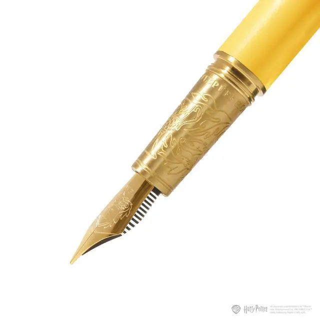 Alt view image 9 of 14 - Warner Bros., Official Licensed, Harry Potter, Joule Pen, Hufflepuff House, Secrets Etched in Silver and Gold, Gold Plated No. 6 Nib