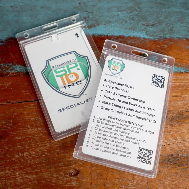 Alt view image 13 of 14 - Bulk 50 Pack - Crystal Clear Heavy Duty Badge Holder - Vertical Hard Plastic ID Badge Holder for Badges - Rigid Case Single I'd Protector Access Card Holder for Lanyards, Clips & Reels