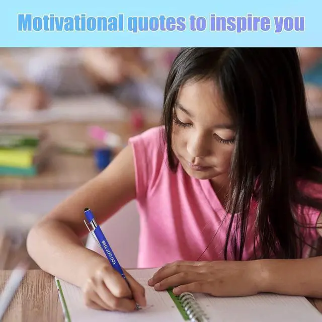 Alt view image 14 of 14 - 100 PCS Motivational Bulk Pens with Stylus Tip Gifts Black Ink | Inspirational Ballpoint Ink Pen Gifts for Teacher Students Coworkers Women Office Supplies