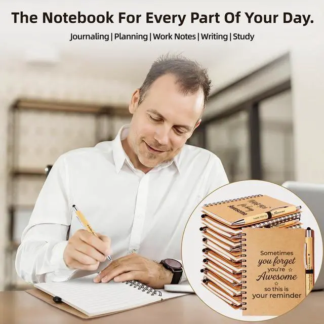 Alt view image 10 of 14 - 100Pcs/50-Set Employee Appreciation Gifts Bulk, 50 Inspirational Notebooks & 50 Motivational Pens, Appreciation Gift for Coworkers, Nurse, Volunteer, Housekeeping, DSP, Team, Gifts for Office
