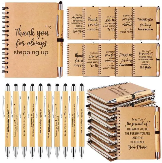 Alt view image 8 of 14 - 100Pcs/50-Set Employee Appreciation Gifts Bulk, 50 Inspirational Notebooks & 50 Motivational Pens, Appreciation Gift for Coworkers, Nurse, Volunteer, Housekeeping, DSP, Team, Gifts for Office