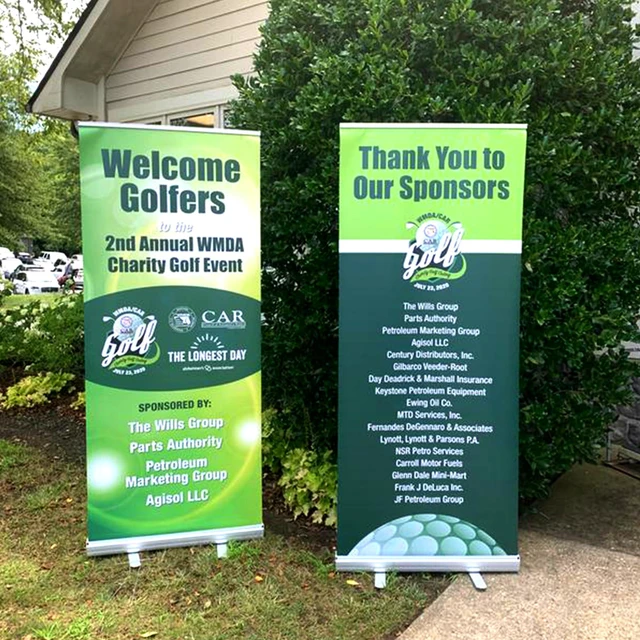 Alt view image 12 of 12 - 33 x 81 IN Retractable Roll-Up Banner Stand with Carrying Bag Portable Aluminum Display Stand for Trade Shows, Exhibitions, Events, Presentations, Advertising (Banner Not Included)