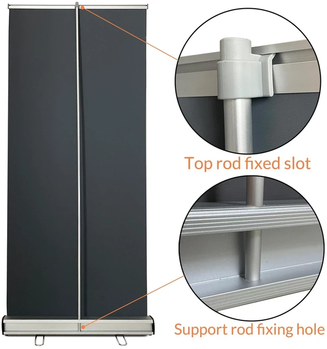 Alt view image 11 of 14 - 33.5"x80" Retractable Roll up Banner Standwith heavy-duty base and Padded Carrying Bag for Trade Shows, Conferences, Promotional Events (STAND ONLY)