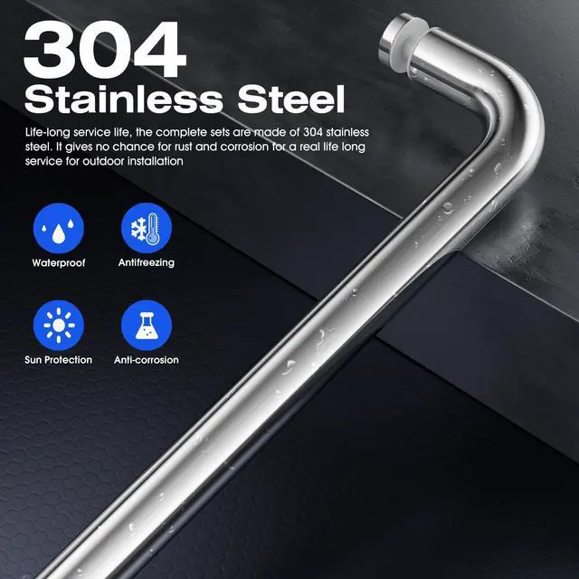 Alt view image 12 of 14 - 24 Inch Shower Door Handle, Single-Sided Towel Bar, Polished Chrome | 304 Stainless Steel, Fits 1/4"1/2" Glass, 24" Hole Spacing, for Sliding Shower Doors, Tub Doors and Shower Enclosures