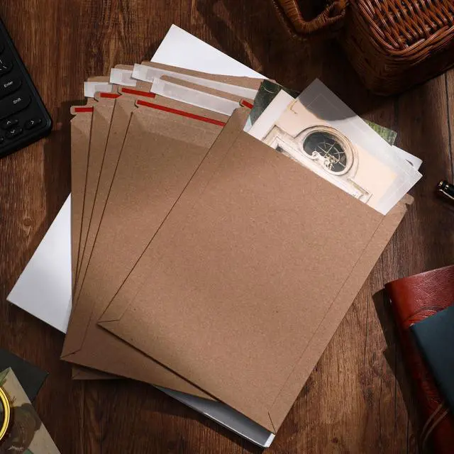 Alt view image 14 of 14 - 200 Pcs 7 x 9 Inch Rigid Mailers Kraft Cardboard Envelope Bulk Self Adhesive Flat Shipping Bag for Office Mailing Document Photo Letters Packaging Supplies (Kraft Color)