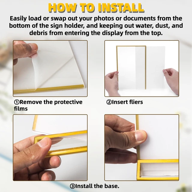 Alt view image 14 of 14 - 24-Pack 5"x7" Gold Acrylic Picture Frames 3mm Gold Border Wedding Table Number Holders, Clear Double-Sided Acrylic Sign Holders for Weddings, Banquets, Parties, Centerpieces