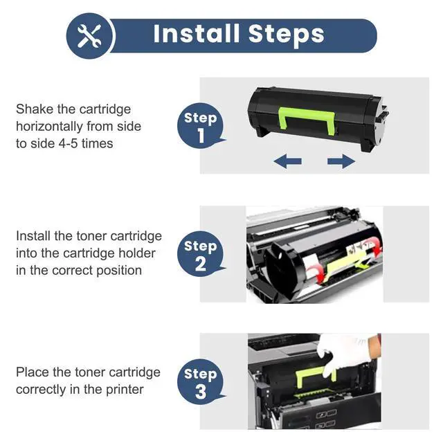 Alt view image 11 of 12 - 50F1H00 501H Toner Cartridge Compatible for Lexmark MS312dn Toner Cartridge 501H 50F1000 MS510dn Toner MS310 MS310dn MS312 MS315 MS315dn MS410 MS410dn MS415 MS415dn MS510 MS610 MS610dn Printer 2 Pack