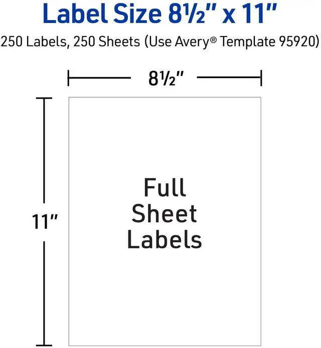 Alt view image 12 of 14 - Full Sheet Printable Shipping Labels, 8.5" x 11", White, 250 Blank Mailing Labels, Great for Packages, Product Merchandising, Organization, and More (95920)