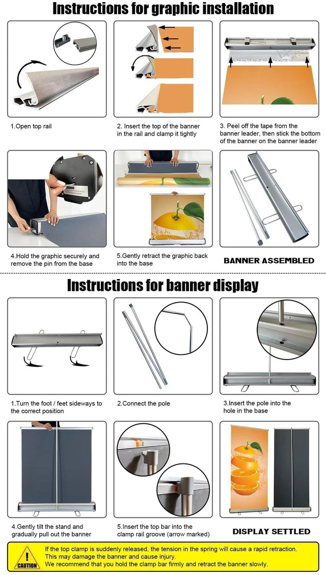 Alt view image 14 of 14 - 33.5"x80" Retractable Roll up Banner Standwith heavy-duty base and Padded Carrying Bag for Trade Shows, Conferences, Promotional Events (STAND ONLY)