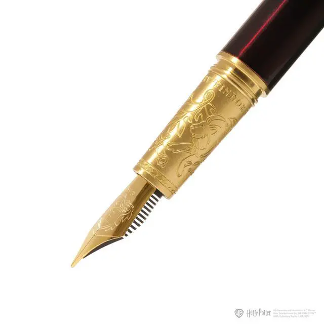 Alt view image 9 of 14 - Warner Bros., Official Licensed, Harry Potter, Joule Pen, Red, Secrets Etched in Silver and Gold, Gold Plated No. 6 Nib