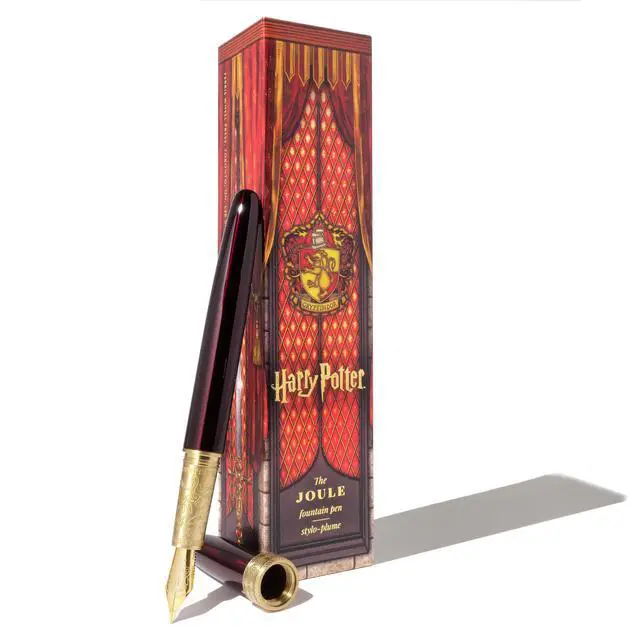 Alt view image 8 of 14 - Warner Bros., Official Licensed, Harry Potter, Joule Pen, Red, Secrets Etched in Silver and Gold, Gold Plated No. 6 Nib