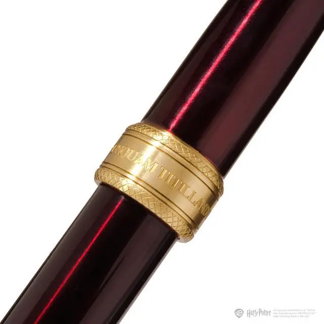 Alt view image 10 of 14 - Warner Bros., Official Licensed, Harry Potter, Joule Pen, Red, Secrets Etched in Silver and Gold, Gold Plated No. 6 Nib