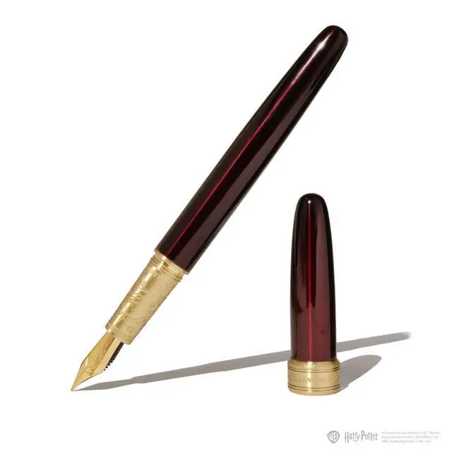 Alt view image 14 of 14 - Warner Bros., Official Licensed, Harry Potter, Joule Pen, Red, Secrets Etched in Silver and Gold, Gold Plated No. 6 Nib