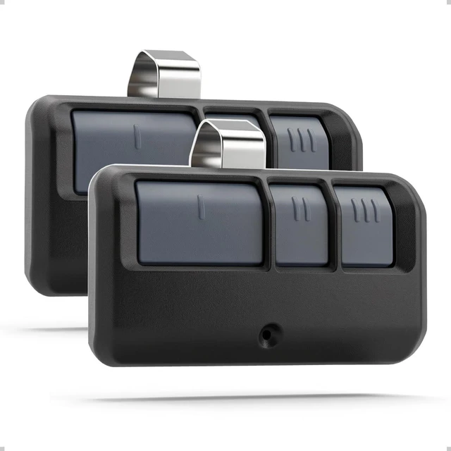 Alt view image 7 of 12 - 2-Pack Garage Door Opener Remote for LiftMaster Chamberlain Craftsman (1993-Present) - 3-Button Visor Model, 120ft Long Range, Stainless Steel Clip, 893MAX 371LM 971LM 81LM Compatible, Universal