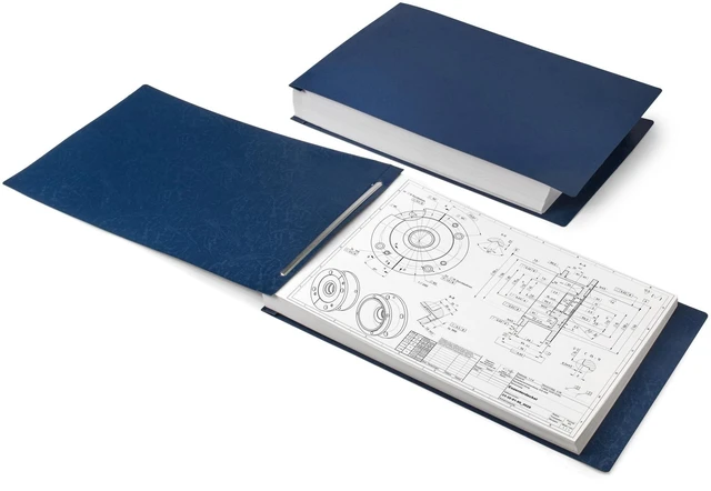 Alt view image 14 of 14 - 11x17 Folder, Pressboard Report Covers. 10 Pack Professional Blueprint Binders with 3-Inch Fastener, 500-Sheet Capacity. Large Format Document Organizer Storage for Tabloid Size (Midnight Blue)