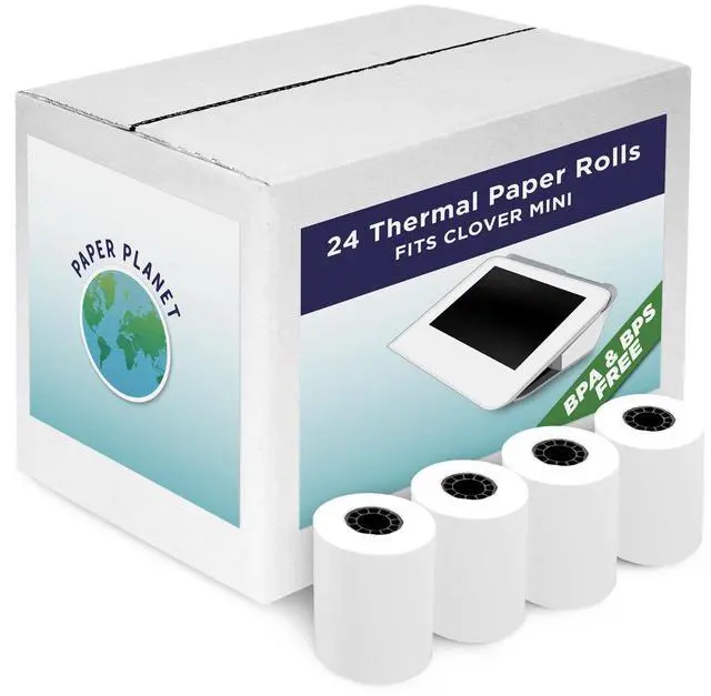 Alt view image 2 of 2 - Phenol-Free Thermal Paper for Clover Mini | 24 Rolls | Phenol-free, BPS & BPA free Credit Card Receipt Rolls, Compatible with Clover Mini, Fits C200 C300 C301 C302 C305 C306 C307