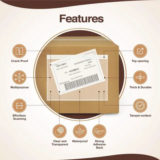 Alt view image 10 of 14 - 7x10 Shipping Label Sleeves 300 Pack- Strong Adhesive Back for Secure Packing List Envelopes, Protects Documents, Packing Sleeves for Mailing and Packaging -WaterProof and Durable