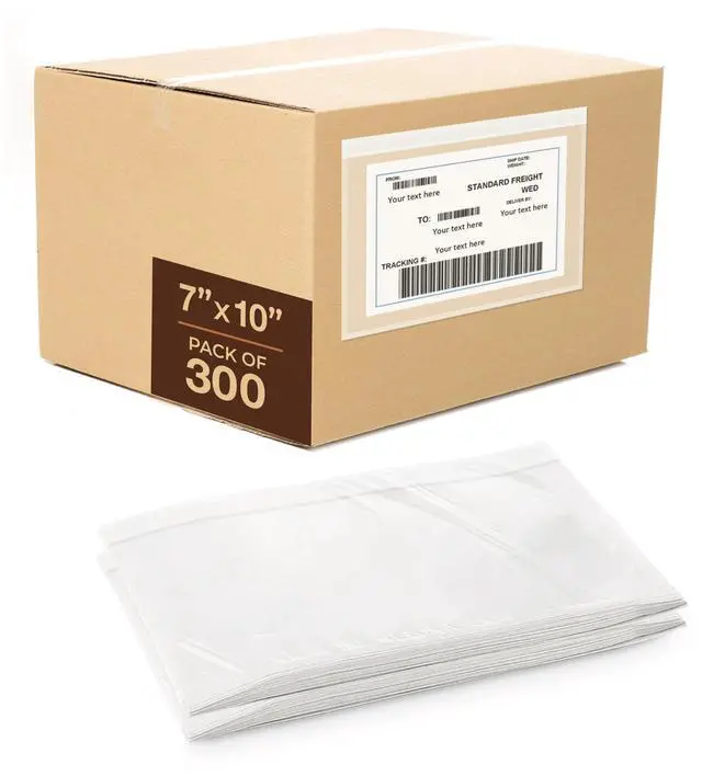 Alt view image 8 of 14 - 7x10 Shipping Label Sleeves 300 Pack- Strong Adhesive Back for Secure Packing List Envelopes, Protects Documents, Packing Sleeves for Mailing and Packaging -WaterProof and Durable