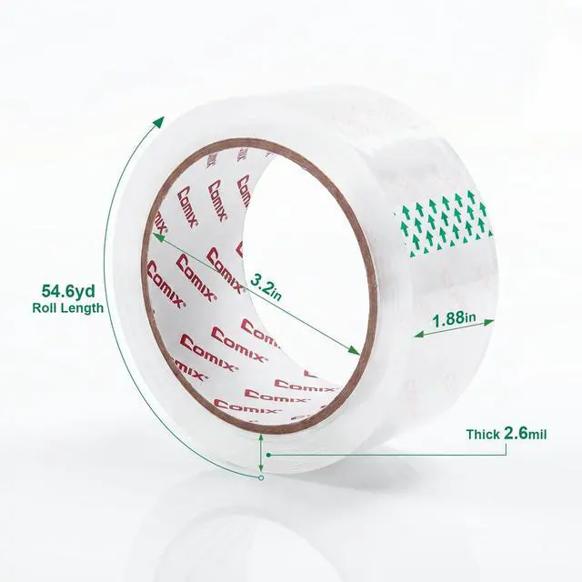 Alt view image 9 of 14 - Heavy Duty Crystal Clear Packing Tape for Dispenser Refill, 1.89" x 54.6 Yd/Per Roll, 2.6 Mil Thick, Tear Resistant for Packing, Shipping and Mailing, 36 Pack