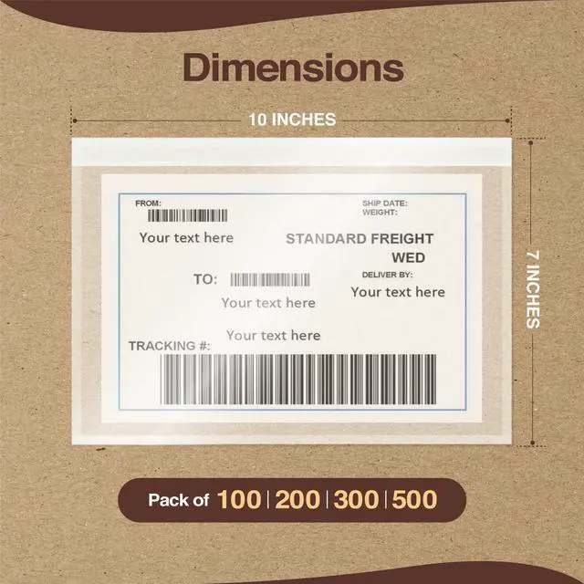Alt view image 9 of 14 - 7x10 Shipping Label Sleeves 300 Pack- Strong Adhesive Back for Secure Packing List Envelopes, Protects Documents, Packing Sleeves for Mailing and Packaging -WaterProof and Durable