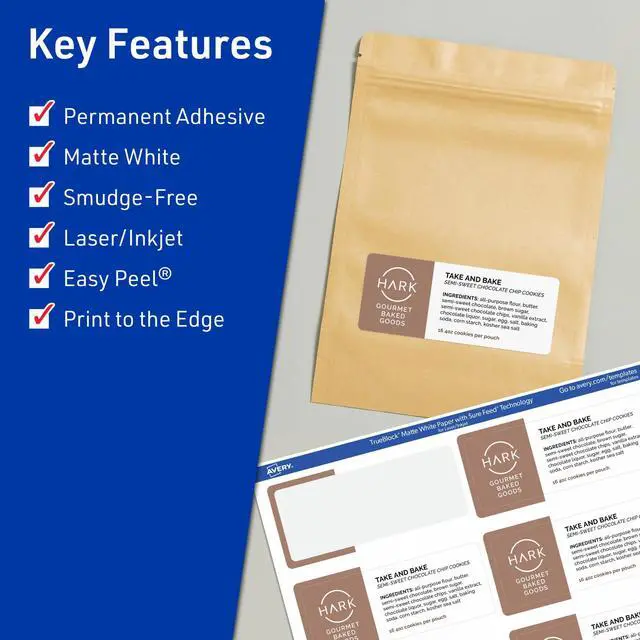 Alt view image 9 of 14 - TrueBlock Matte White Rectangle Labels, Sure Feed Technology, 2" x 3", 800 Matte White Labels, Print-to-The-Edge, Laser/Inkjet Printable, Great for Packaging and Product Merchandising