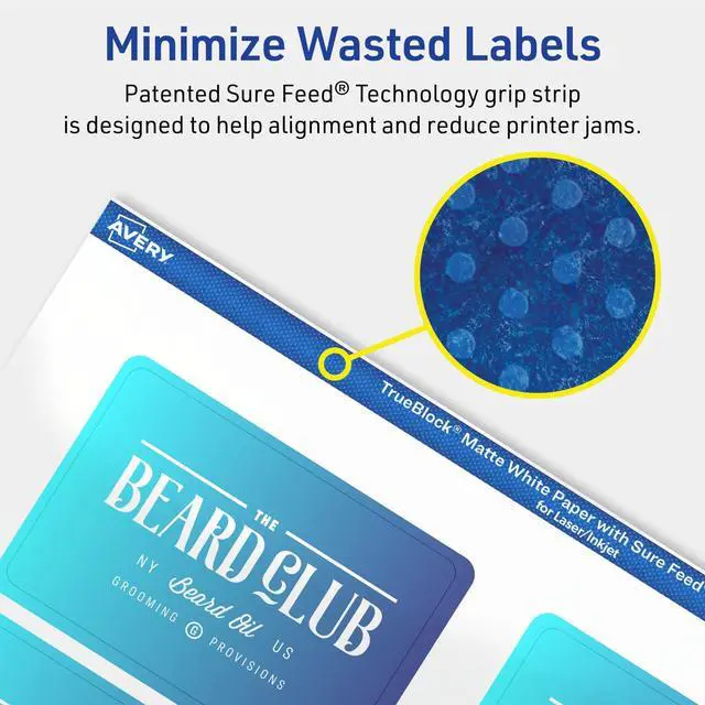 Alt view image 11 of 14 - TrueBlock Matte White Rectangle Labels, Sure Feed Technology, 2" x 3", 800 Matte White Labels, Print-to-The-Edge, Laser/Inkjet Printable, Great for Packaging and Product Merchandising