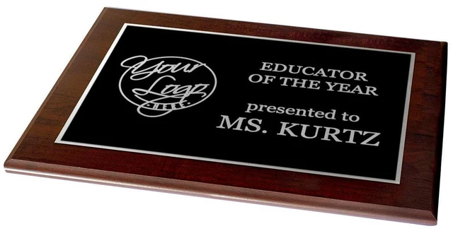 Alt view image 12 of 12 - Custom Laser Engraved Award Plaque, Personalized Recognition Plaque with Black Plate and Gold or Silver Engraving, Multiple Wood Finishes for Employee, Corporate & Achievement Awards | Custom
