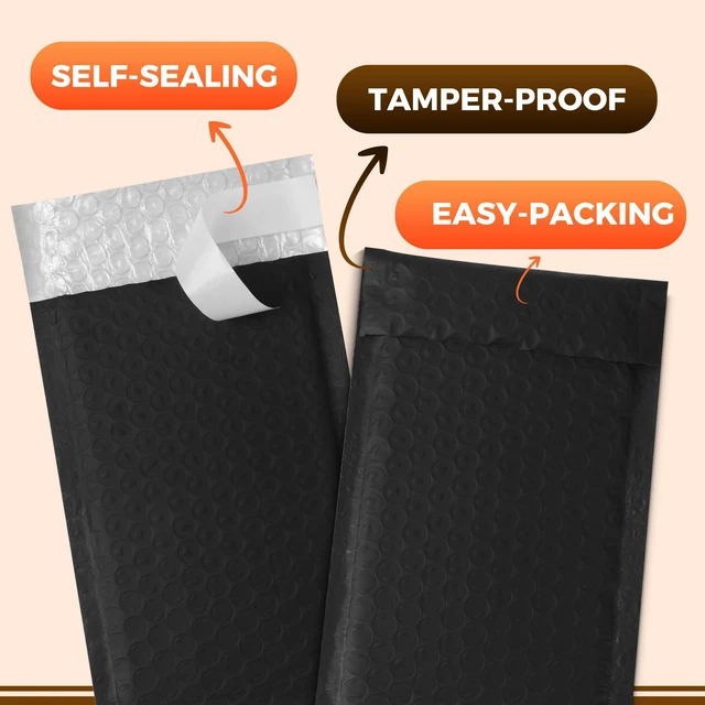 Alt view image 13 of 14 - 510-Pack Bubble Mailer 4'' x 8'' - Self-Sealing Waterproof Small Mailing Envelopes Padded Lightweight Shipping Bags for Accessories, Small Parts, Jewelry, Trading Cards, Compact Items 4x7 Usable Space