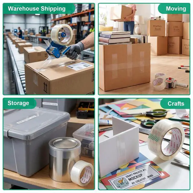 Alt view image 14 of 14 - Heavy Duty Crystal Clear Packing Tape for Dispenser Refill, 1.89" x 54.6 Yd/Per Roll, 2.6 Mil Thick, Tear Resistant for Packing, Shipping and Mailing, 36 Pack
