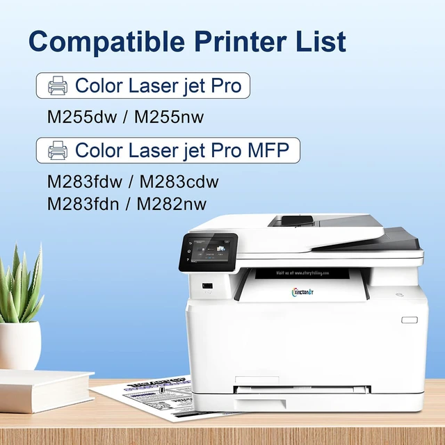 Alt view image 9 of 14 - 206A Black Toner Cartridge 2 Pack W2110A for HP M283fdw M283cdw | Replacement for HP 206A Toner 206X W2110X W2110A Toner Work for HP Color Laser Jet Pro MFP M283fdw M283cdw M255dw Printer