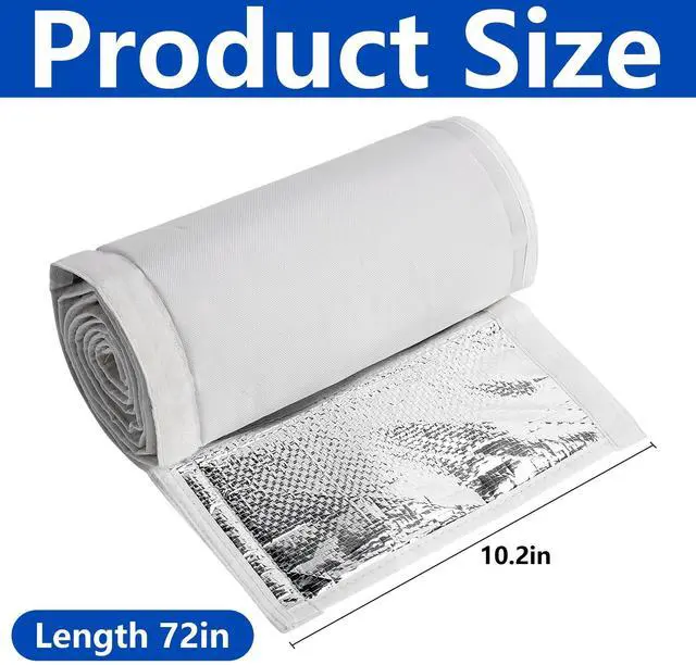 Alt view image 9 of 14 - 5-Layer HVAC Copper Pipe Insulation Cover, Outdoor AC Pipe Insulation Cover | 72" x10.2" 600D Oxford Flexible Copper Line Insulation Sleeve for Central Air Conditioning Mini Splits, White Gray