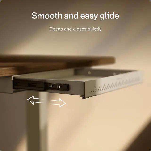 Alt view image 12 of 14 - Under Desk Drawer Hidden Under-Desk Storage Organizer, Easy Install, Large Capacity Metal Sliding Drawer for Home Office, Standing Desk & Workstation (Grey)