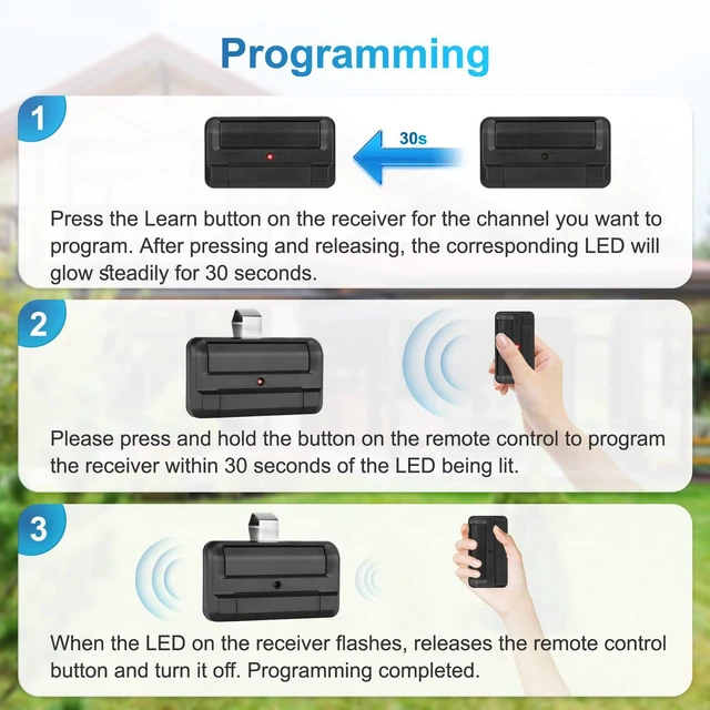 Alt view image 13 of 14 - 2for Liftmaster 811LM 811LMX Gate Remote,12 dip Switch Garage Door Remote | Compatible with Liftmaster 850LM/860LM Receivers, Gate Opener Remote with Security+ 2.0