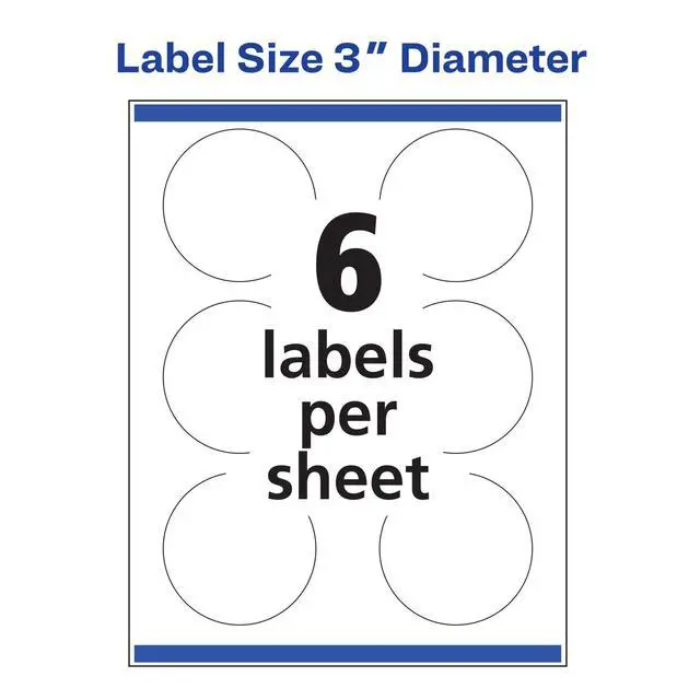 Alt view image 14 of 14 - ® Glossy Clear Round Labels, Sure Feed® Technology, 3" Diameter, 300 Glossy Clear Labels, Print-to-The-Edge, Laser/Inkjet Printable