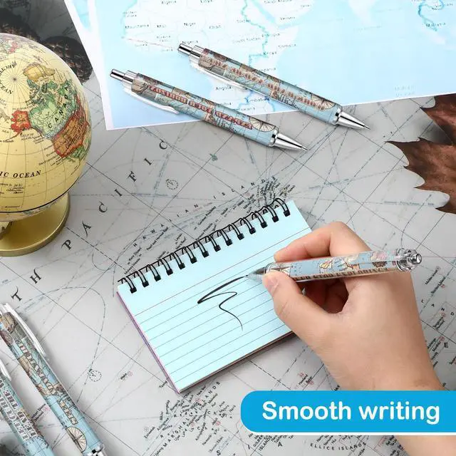 Alt view image 11 of 12 - 200 Pcs Travel Map Pen Bulk Airplane Baby Shower Favors Inspirational Pens Adventure Awaits Retractable Ballpoint Pen Black Ink Travel Baby Shower Gifts for Guests School Supply