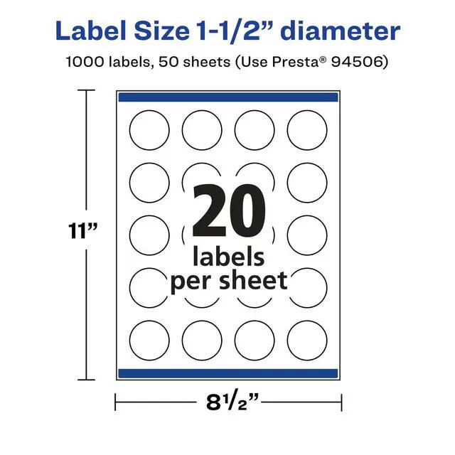 Alt view image 12 of 14 - Glossy Clear Round Labels, Sure Feed Technology, 1.5" Diameter, 1,000 Glossy Clear Labels, Print-to-The-Edge, Laser/Inkjet Printable