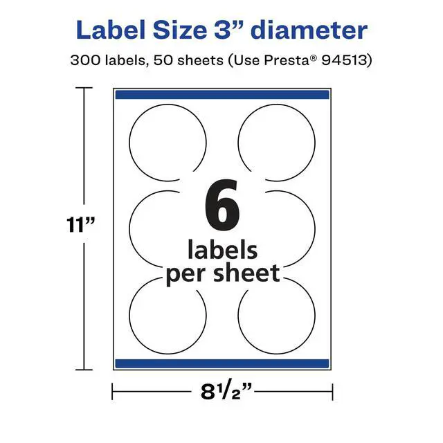 Alt view image 12 of 14 - ® Glossy Clear Round Labels, Sure Feed® Technology, 3" Diameter, 300 Glossy Clear Labels, Print-to-The-Edge, Laser/Inkjet Printable