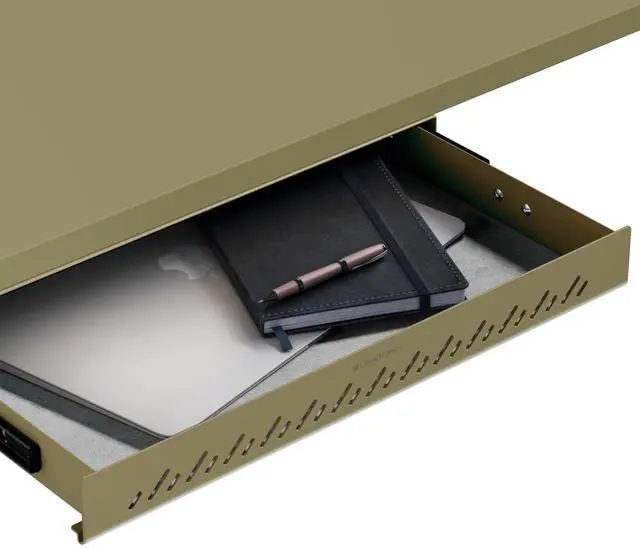 Alt view image 8 of 14 - Under Desk Drawer Hidden Under-Desk Storage Organizer, Easy Install, Large Capacity Metal Sliding Drawer for Home Office, Standing Desk & Workstation (Green)