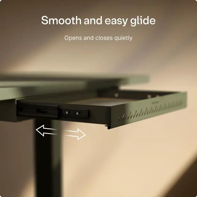 Alt view image 12 of 14 - Under Desk Drawer Hidden Under-Desk Storage Organizer, Easy Install, Large Capacity Metal Sliding Drawer for Home Office, Standing Desk & Workstation (Green)