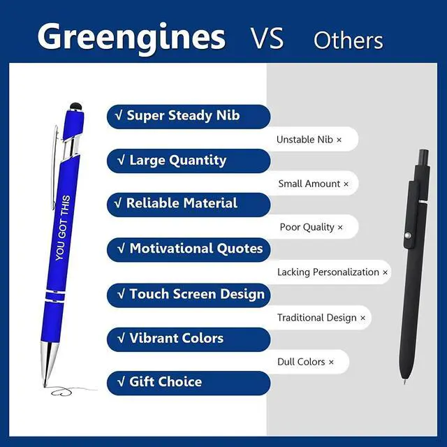 Alt view image 10 of 14 - 100 PCS Inspirational Pens Bulk with Stylus Tip Gifts Black Ink | Motivational Ballpoint Ink Pen Gifts for Women Teacher Students Coworkers Office Supplies