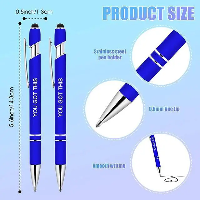 Alt view image 9 of 14 - 100 PCS Inspirational Pens Bulk with Stylus Tip Gifts Black Ink | Motivational Ballpoint Ink Pen Gifts for Women Teacher Students Coworkers Office Supplies