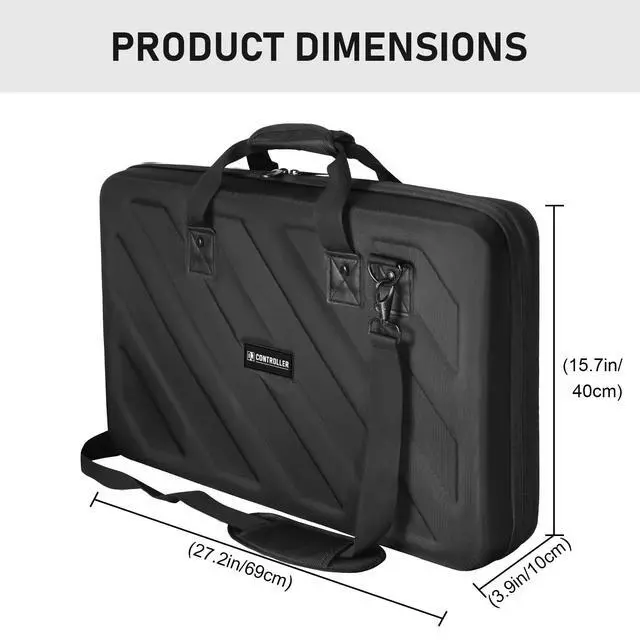Alt view image 12 of 14 - Hard Case Compatible with Pioneer DJ Controller RX,SX,SX2,SX3/DDJ-FLX6/Denon MC7000 Protective Carrying Storage Bag,Blcak(l-27.2 x 15.7 x 4 Inch)