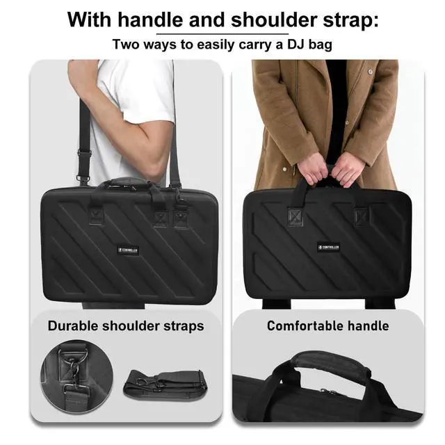 Alt view image 13 of 14 - Hard Case Compatible with Pioneer DJ Controller RX,SX,SX2,SX3/DDJ-FLX6/Denon MC7000 Protective Carrying Storage Bag,Blcak(l-27.2 x 15.7 x 4 Inch)