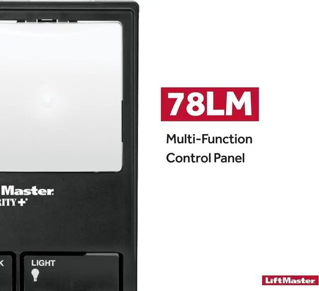 Alt view image 8 of 12 - 78LM - Garage Door Opener with Lighting Control - Compatible Only with Security+ 2.0 Garage Door Openers - Wall-Mounted for Convenience - Wired Connectivity for Power Source, Black