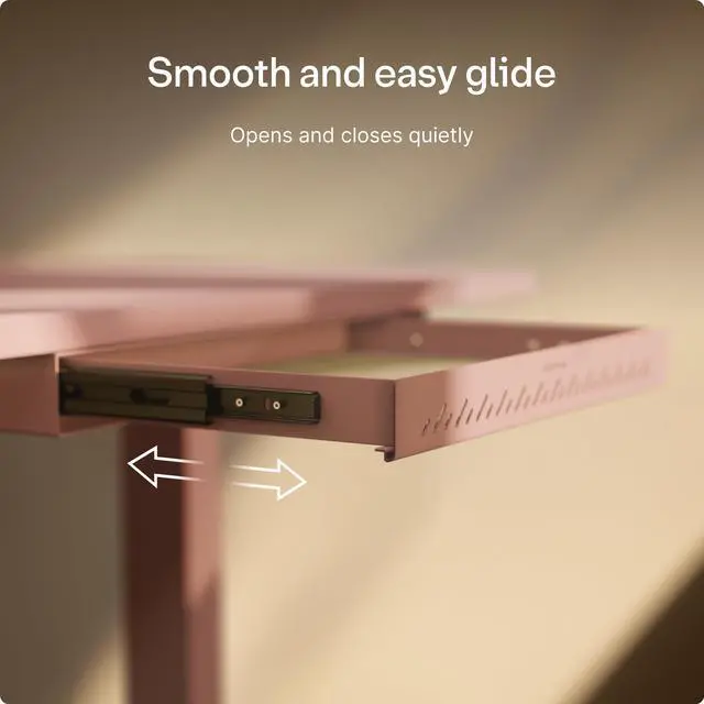 Alt view image 12 of 14 - Under Desk Drawer Hidden Under-Desk Storage Organizer, Easy Install, Large Capacity Metal Sliding Drawer for Home Office, Standing Desk & Workstation (Pink)