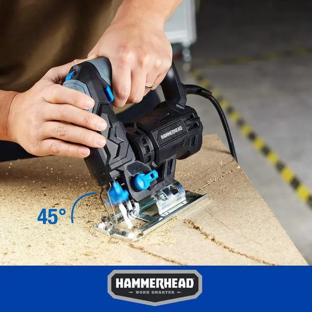 Alt view image 12 of 14 - 4.8-Amp 3/4 Inch Jig Saw with 2pcs Wood Cutting Blades, Variable Speed and Orbital Function - HAJS048