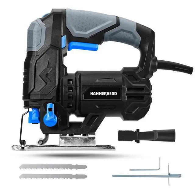 Alt view image 8 of 14 - 4.8-Amp 3/4 Inch Jig Saw with 2pcs Wood Cutting Blades, Variable Speed and Orbital Function - HAJS048